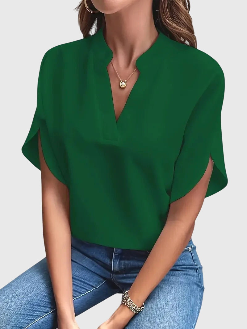 Valantomode | Shirt with Soft and Elegant V-Neck Design