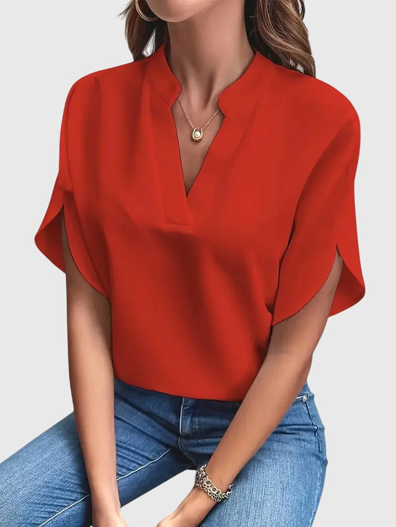 Valantomode | Shirt with Soft and Elegant V-Neck Design