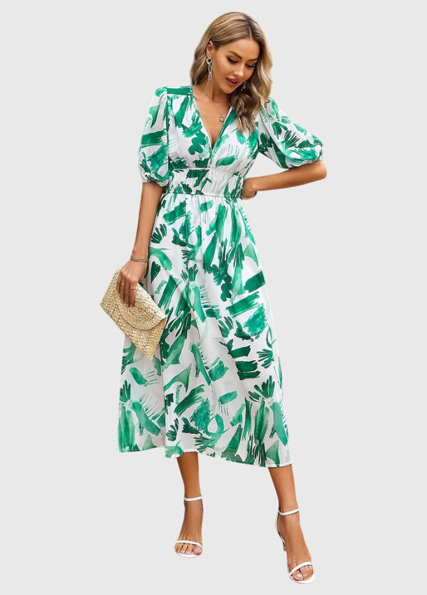 Valantomode | Beautiful Floral Midi Dress for Any Casual Gathering