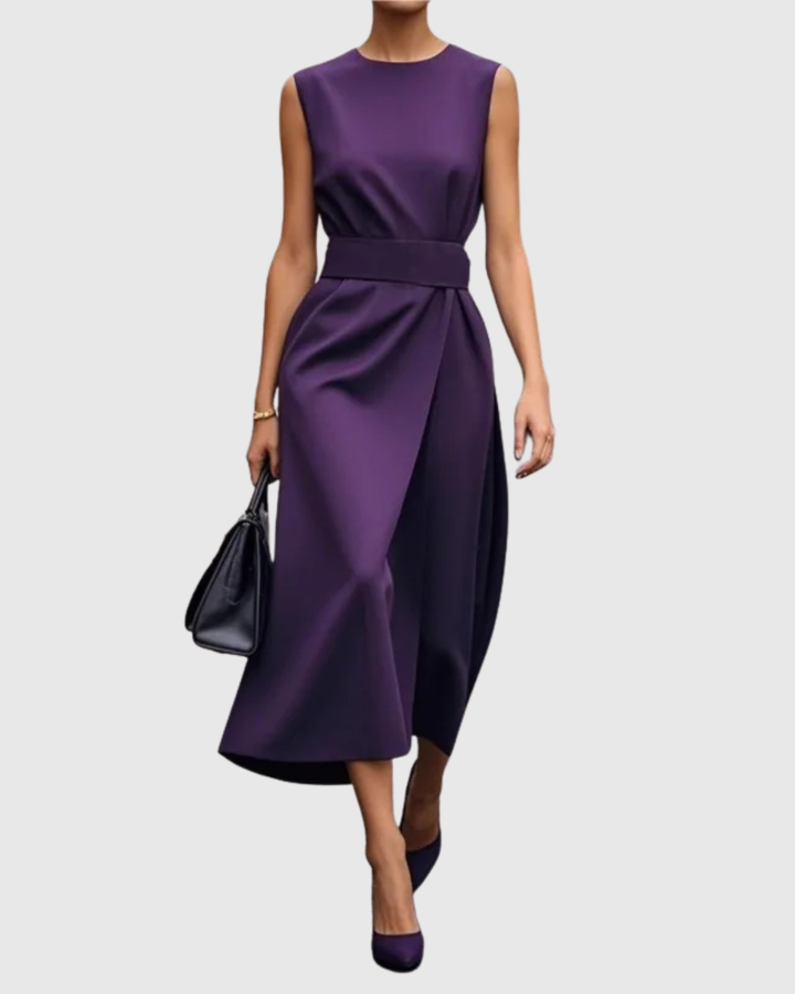 Valantomode | Timeless Round Neck Dress for Stylish Women