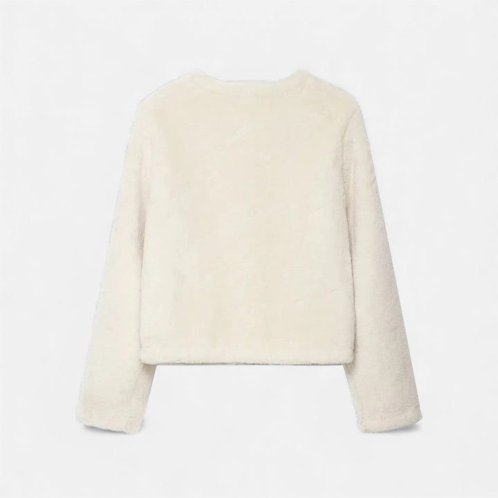 Valantomode | Women’s Faux Fur Jacket - Vintage Toggle Button Shearling-Style Coat