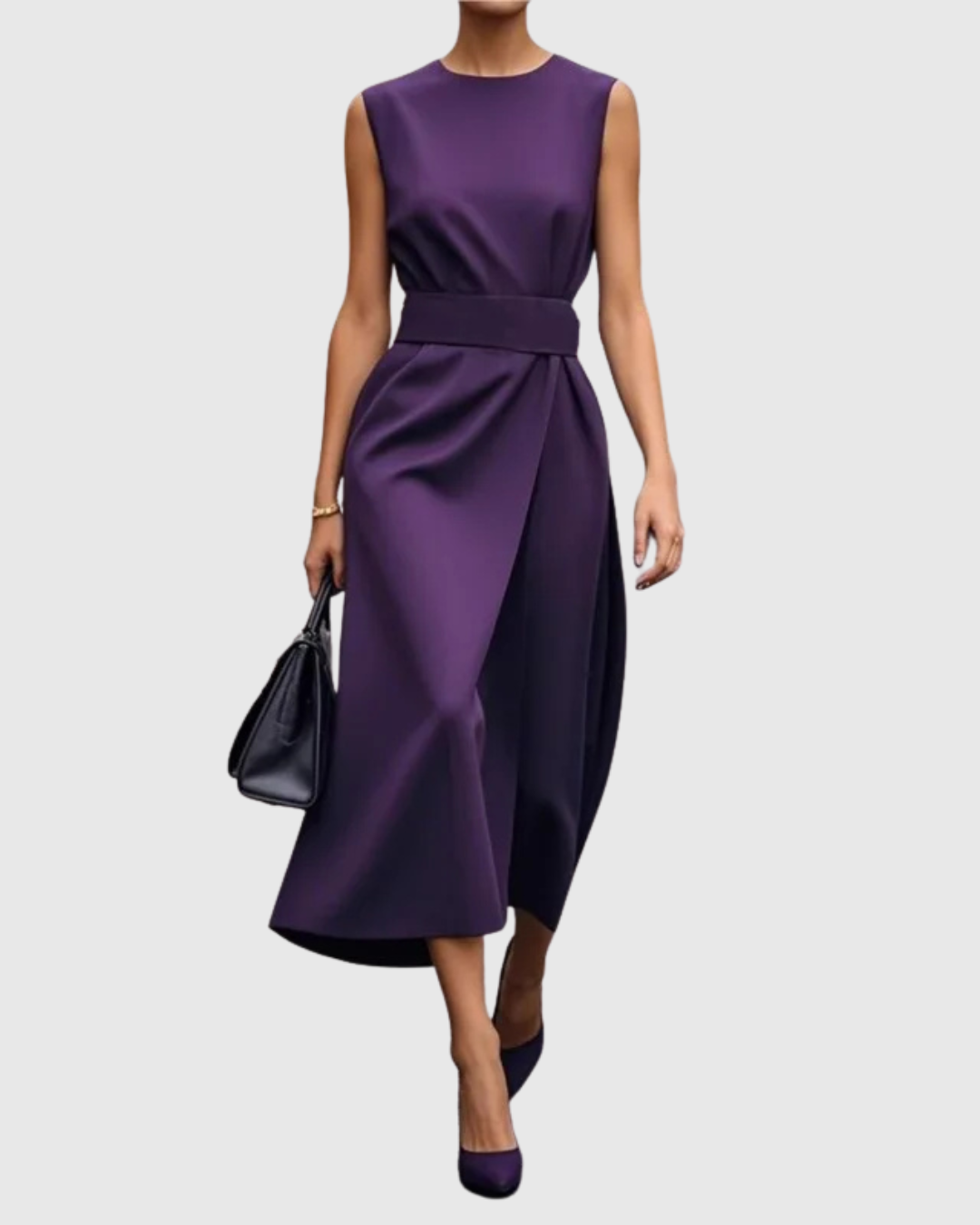 Valantomode | Stylish Round Neck Dress for Effortless Chic Look