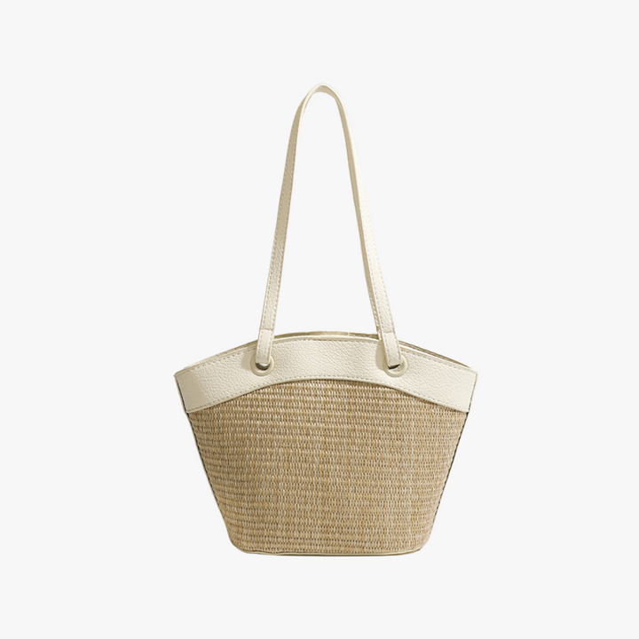 Valantomode | Solstice Artisan Garrison – Women's Premium Straw Tote with Vegan Leather Trim