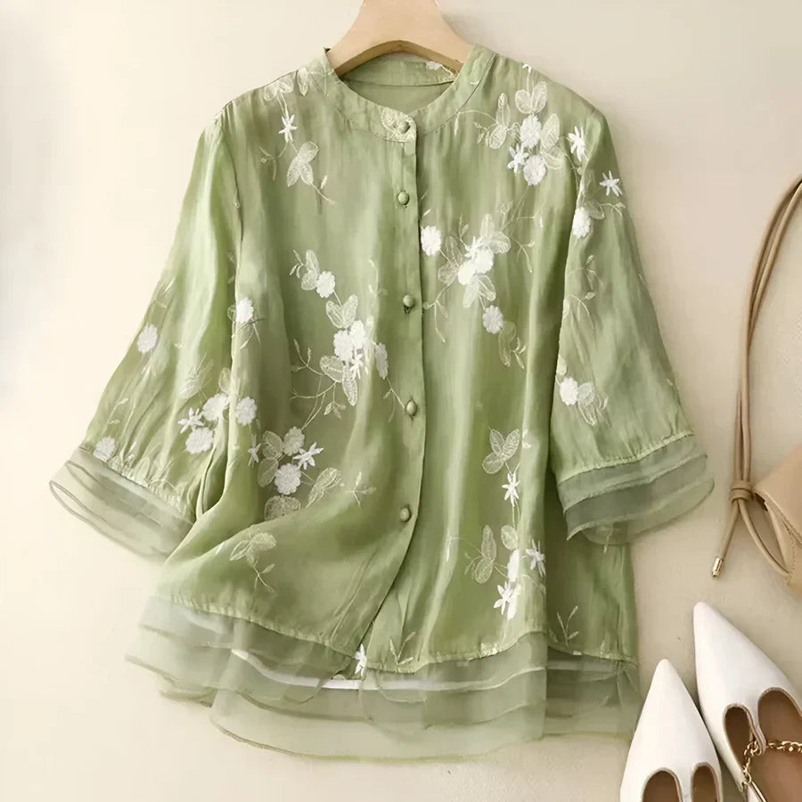 Valantomode | Blouse with Lightweight Cotton Fabric