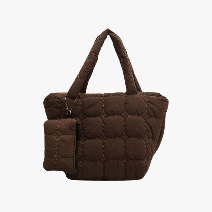 Valantomode | The Veridian Cubic Garrison – Women's Premium Boxy Quilted Puffer Tote