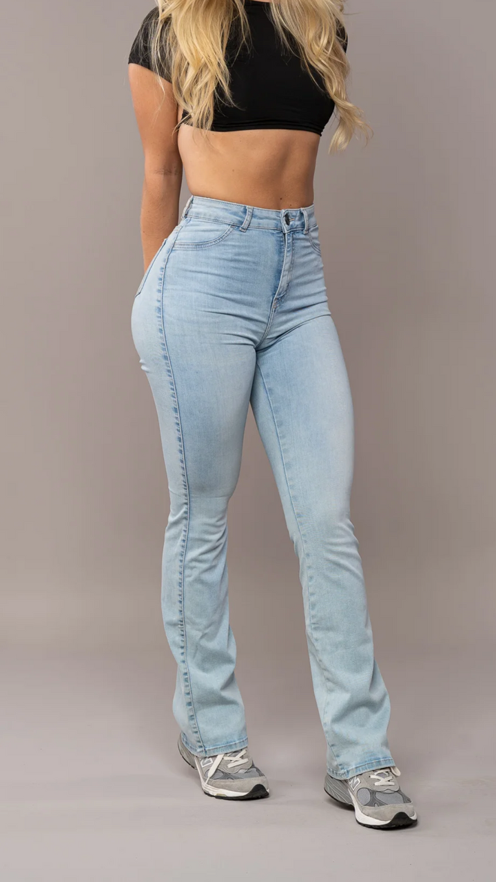 Valantomode | Chic High-Waisted Flare Jeans for Effortless Style