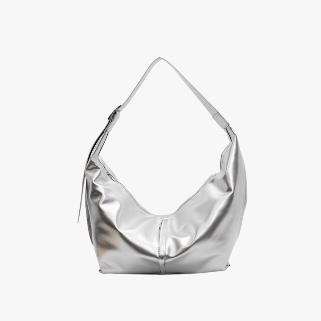 Valantomode | Aura Horizon Crescent – 54cm Oversized Vegan Leather Curved Crossbody Bag