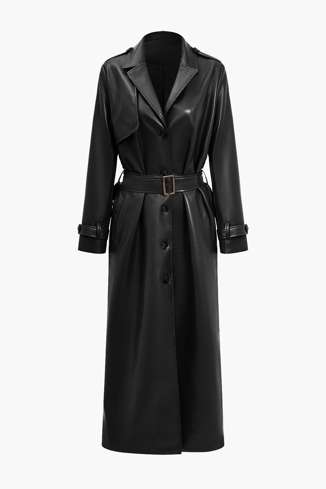 Valantomode | Chic Faux Leather Women's Trench Coat