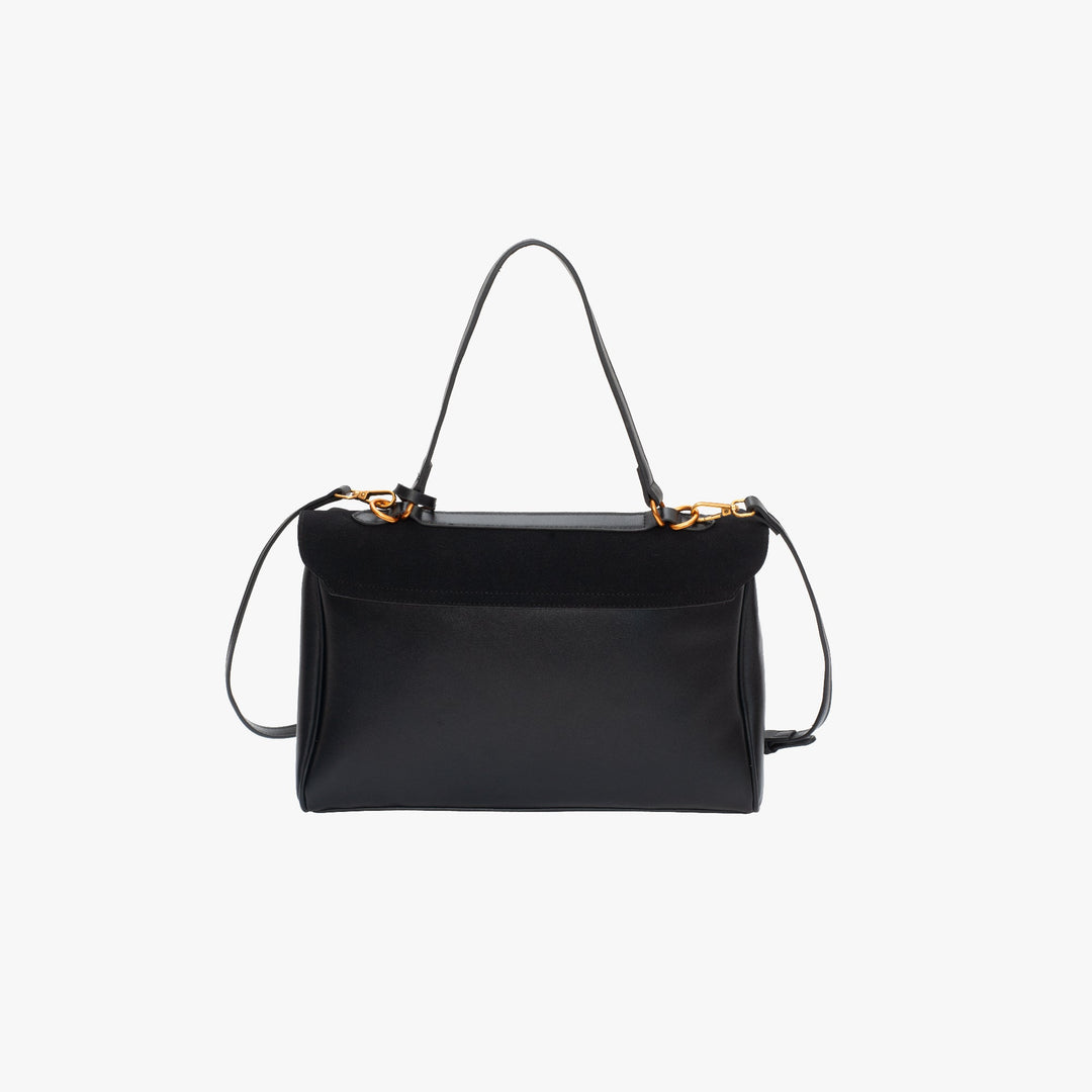 Valantomode | Velvet Vanguard Tote – Premium Faux Suede Business Bag with Turn-Lock & Vegan Leather Handles