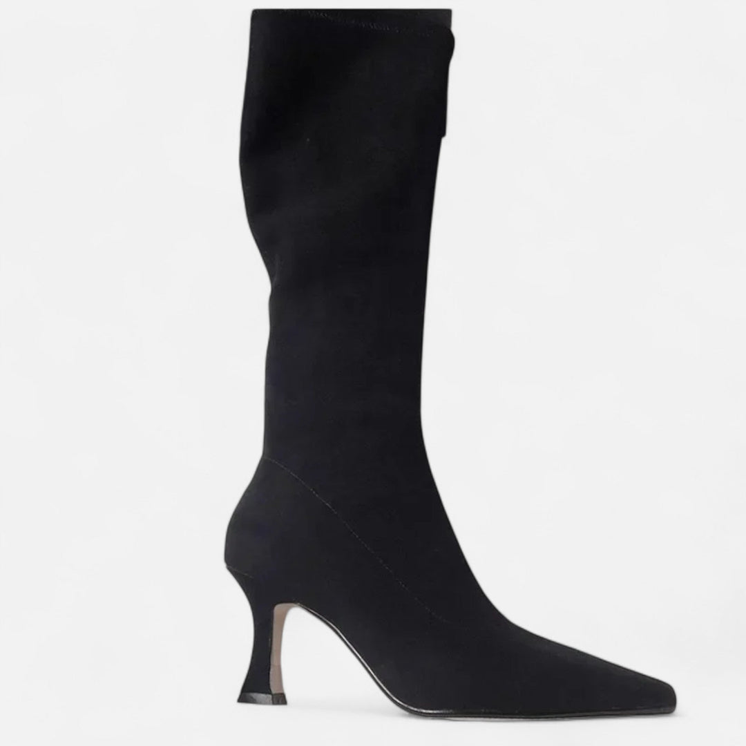 Valantomode | Women’s Suede Thigh-High Boots with Heels