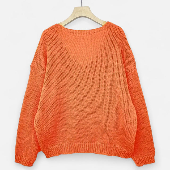 Valantomode | Women’s V-Neck Pullover Sweater – Essential Metropolitan Knitwear