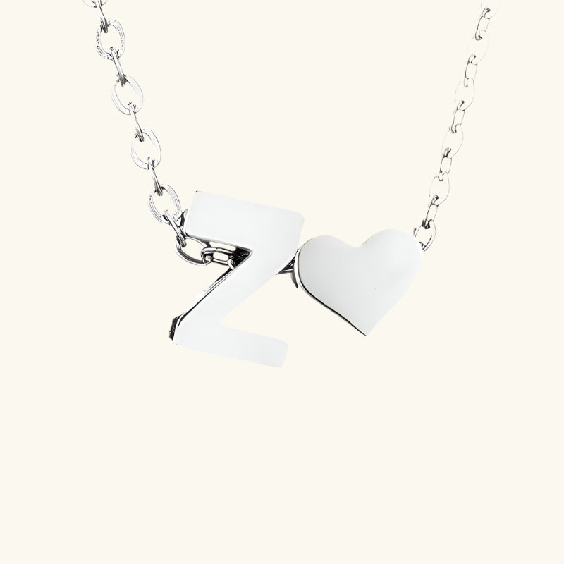 Valantomode | Plated Initial and Heart Charm Necklace for Women