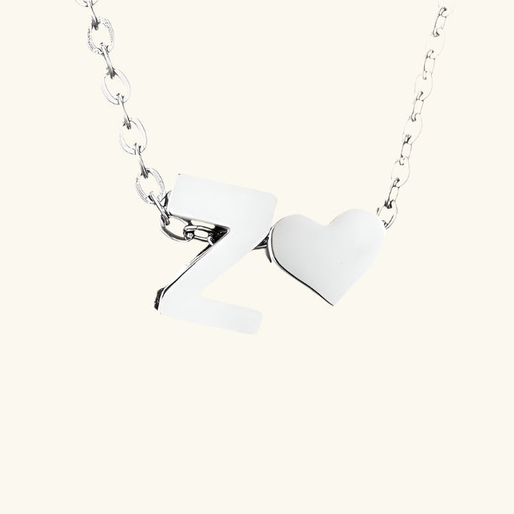Valantomode | Plated Initial and Heart Charm Necklace for Women