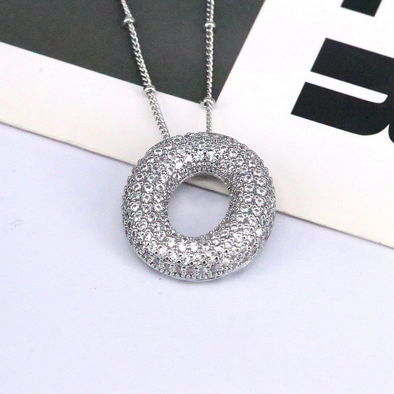 Valantomode | Gold Plated Bubble Initial Necklace for Women