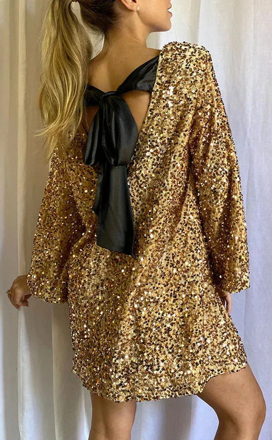 Valantomode | Shimmering Glitter Cocktail Dress Perfect for Night Out