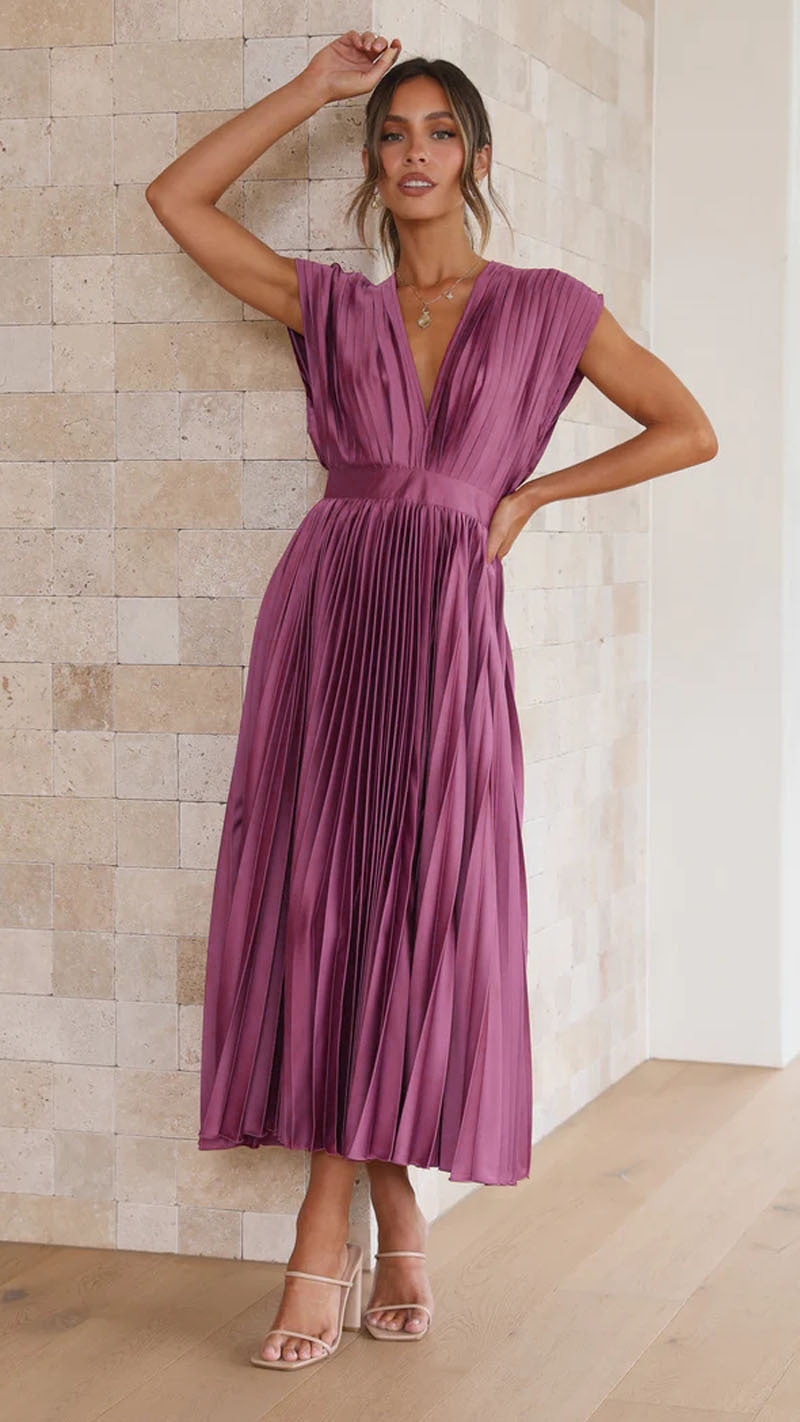 Valantomode | Elegant Pleated Skirt Dress for Effortless Style