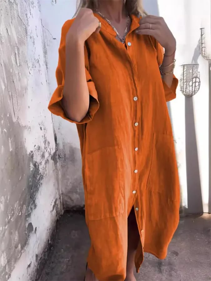 Valantomode | Dress with Buttoned Breeze Design
