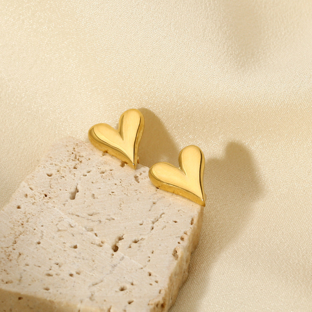 Valantomode | Plated Stainless Steel Dynamic Pulse Motif Earrings for Women