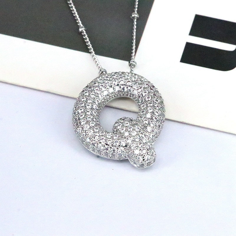 Valantomode | Gold Plated Bubble Initial Necklace for Women