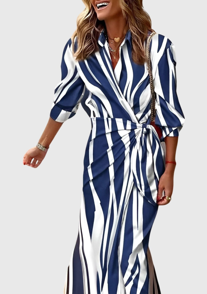 Valantomode | Stylish Printed Wrap Dress Perfect for Any Occasion
