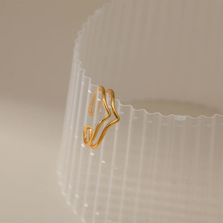 Valantomode | Lightweight Plated Parallel Twin-Band Ring for Women