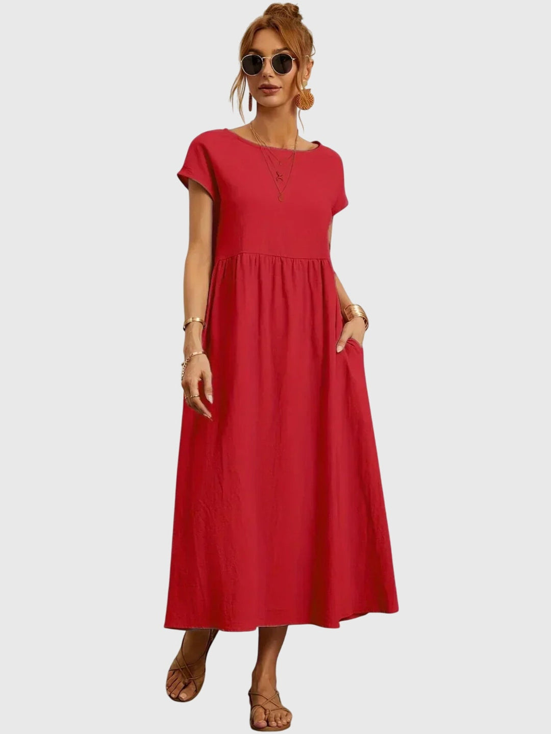 Valantomode | Stylish Casual Dress with Convenient Pockets for Everyday Wear