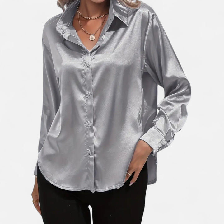 Valantomode | Women’s Premium Satin Blouse – Satin Sovereignty & Fluid Command