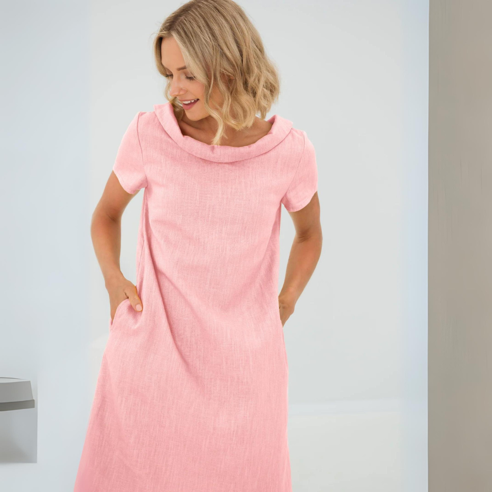 Valantomode | Stylish Linen Dress with Pockets for Everyday Wear