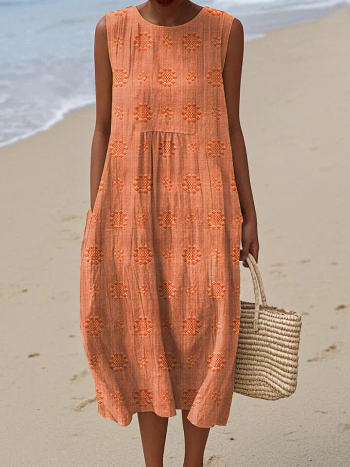 Valantomode | Chic Sleeveless Midi Dress Perfect for Day or Night Events
