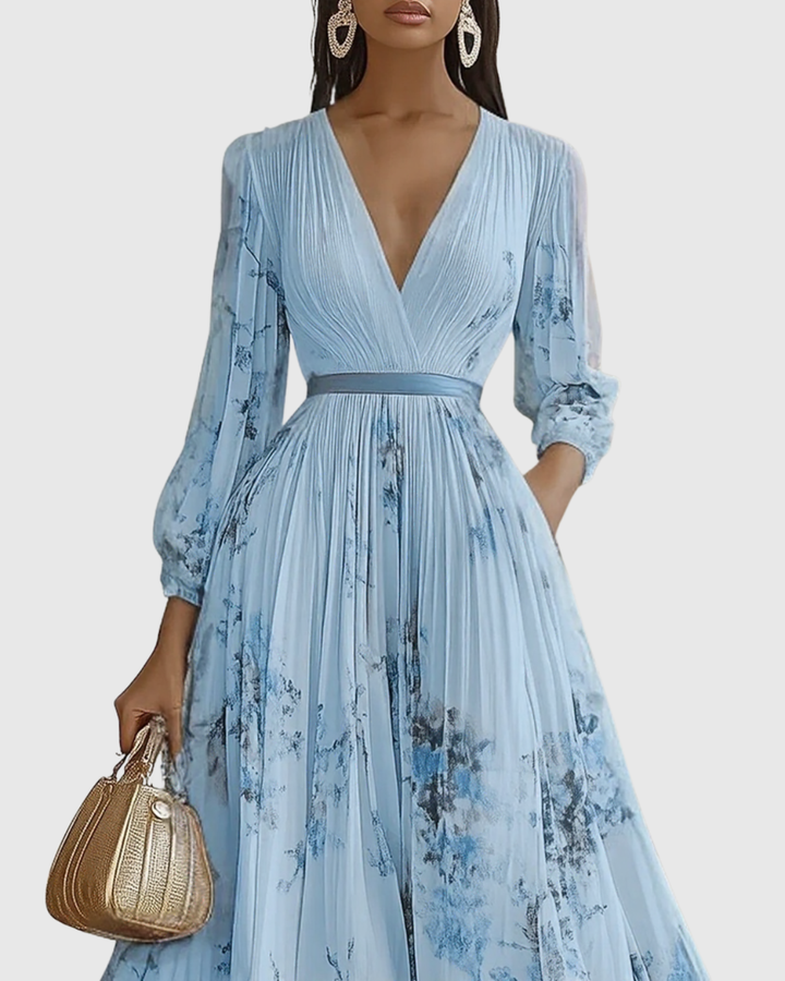 Valantomode | Stylish Pleated Maxi Dress for Effortless Elegance