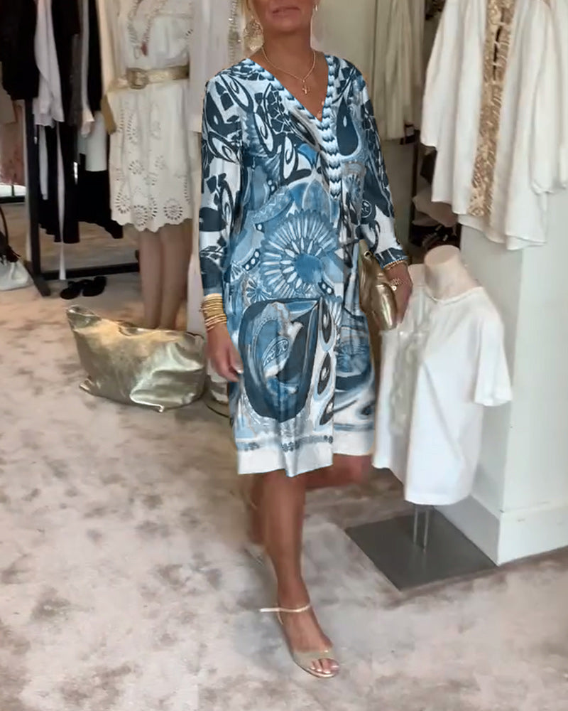 Valantomode | Dress Featuring Sunburst Print