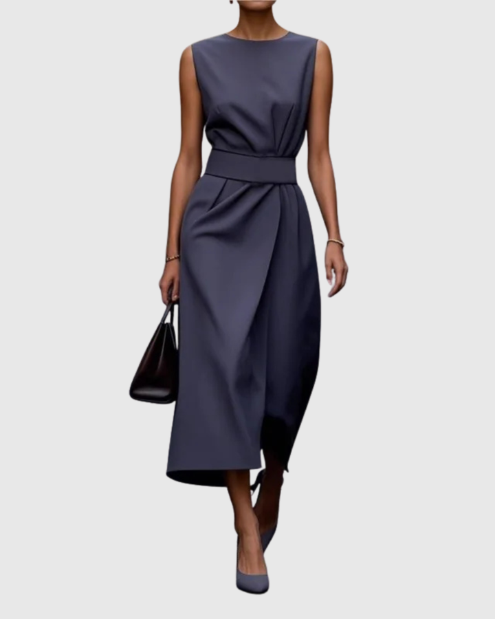 Valantomode | Timeless Round Neck Dress for Stylish Women