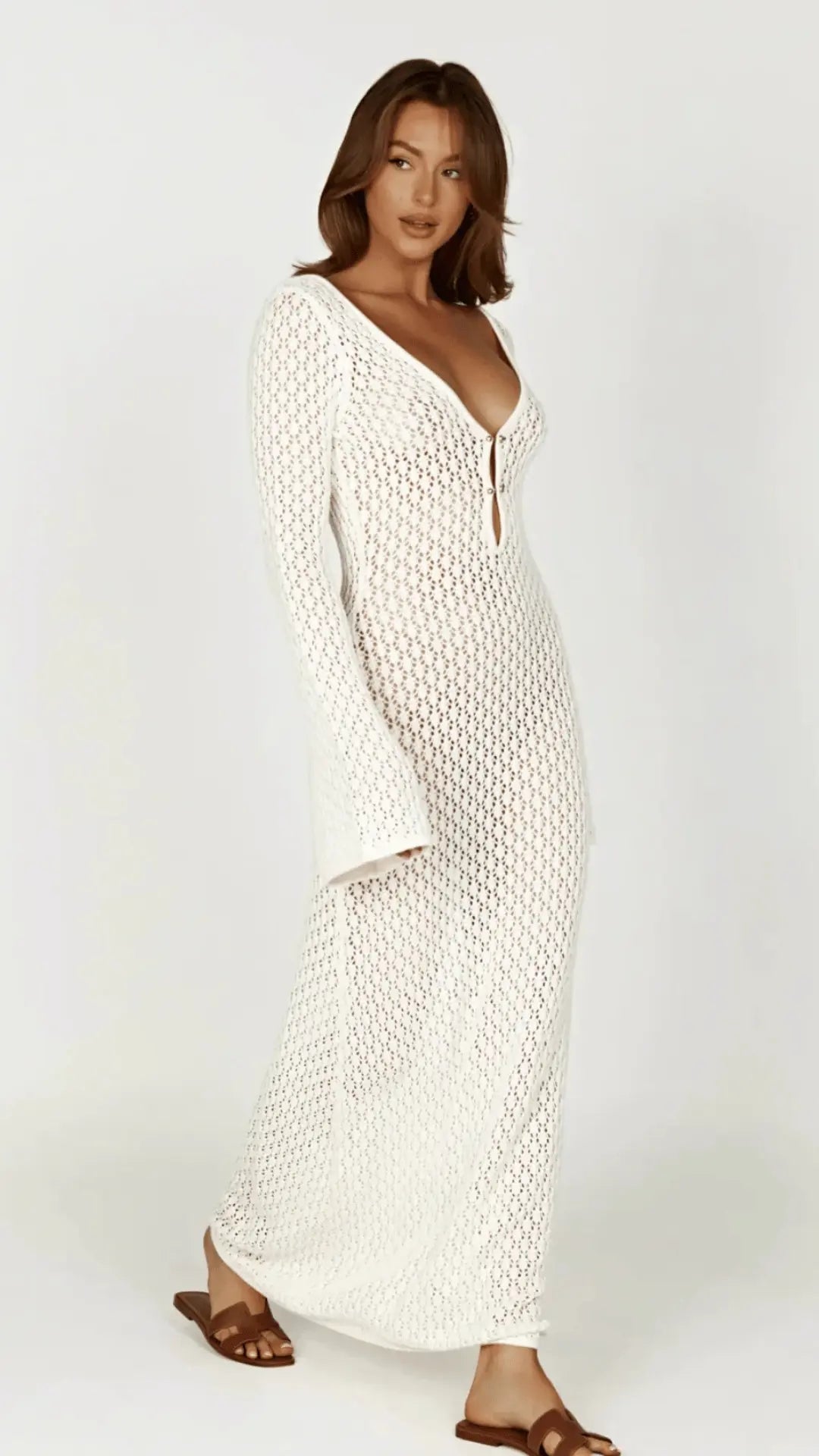 Valantomode | Chic Back Cutout Maxi Dress for Summer Soirees