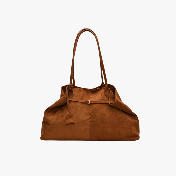 Valantomode | Velvet Goliath Executive – 52cm Premium Vegan Suede XL Oversized Tote with Silver Accents