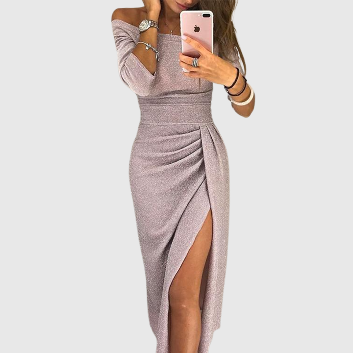 Valantomode | Chic Off Shoulder Dress for Effortless Elegance
