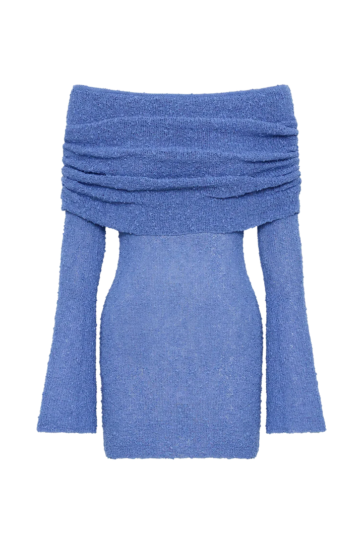 Valantomode | Stylish Off-Shoulder Knit Mini Dress for Summer Days