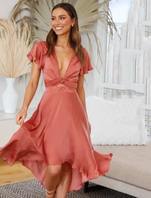 Valantomode | Trendy Summer Wrap Dress with Side Slit for Effortless Style