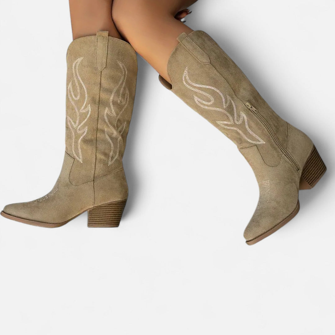 Valantomode | Women’s Chunky Heel Cowboy Boots