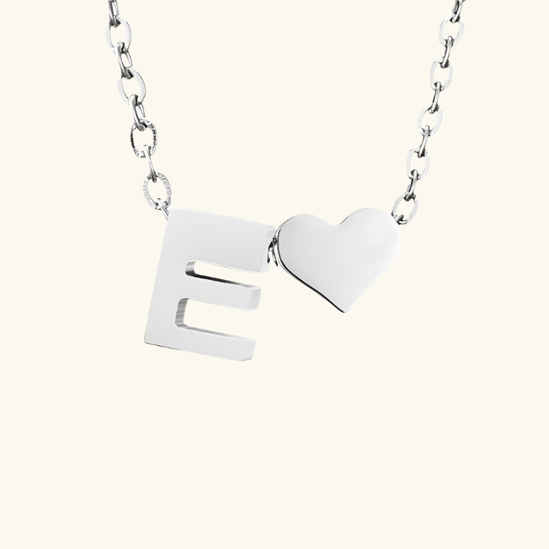 Valantomode | Plated Initial and Heart Charm Necklace for Women