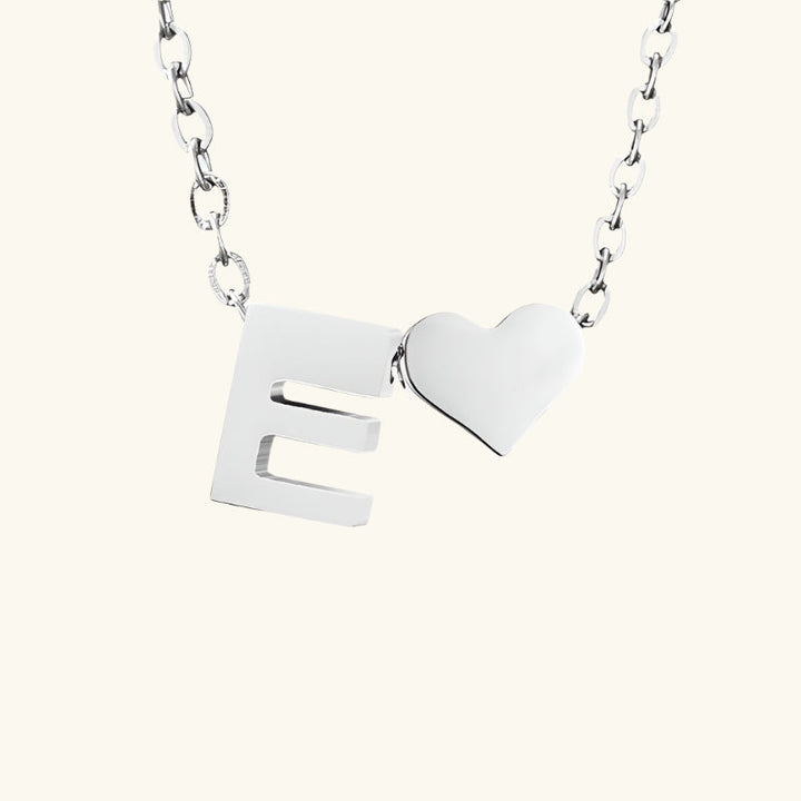 Valantomode | Plated Initial and Heart Charm Necklace for Women