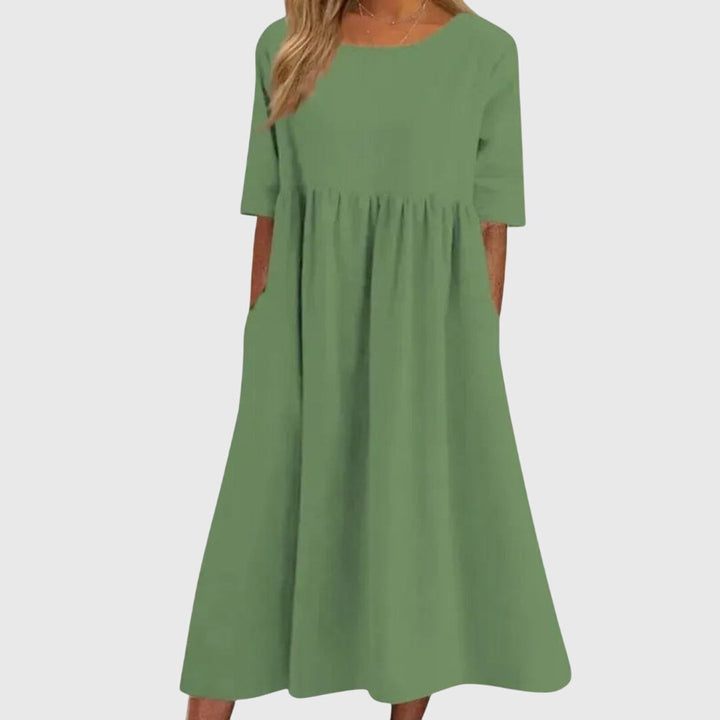 Valantomode | Stylish Short-Sleeve Dress for Chic Summer Outings