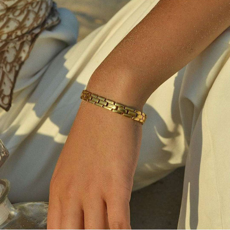 Valantomode | Plated Rio Bracelet with Interlocking Link Architecture and High-Definition Geometry
