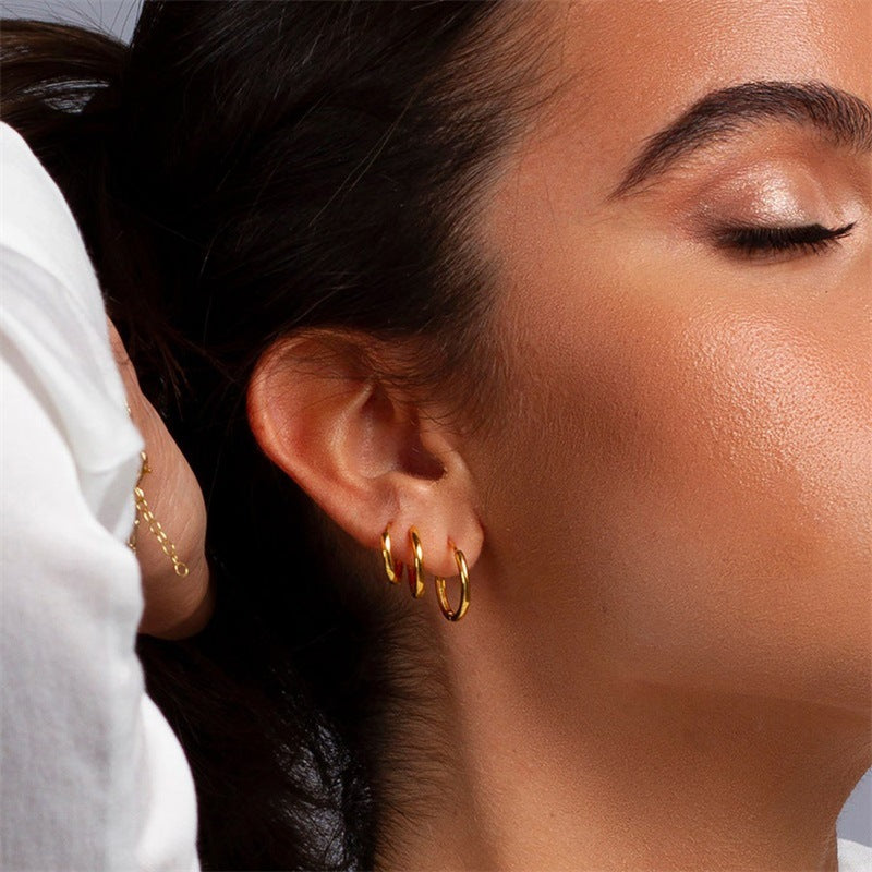 Valantomode | Gold Plated Hoop Earrings for Women