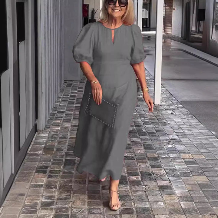 Valantomode | Dress with Elegant Puff Sleeves