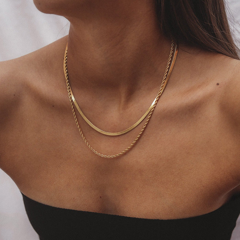 Valantomode | Gold Plated Layered Necklace for Women – Ladies Jewelry