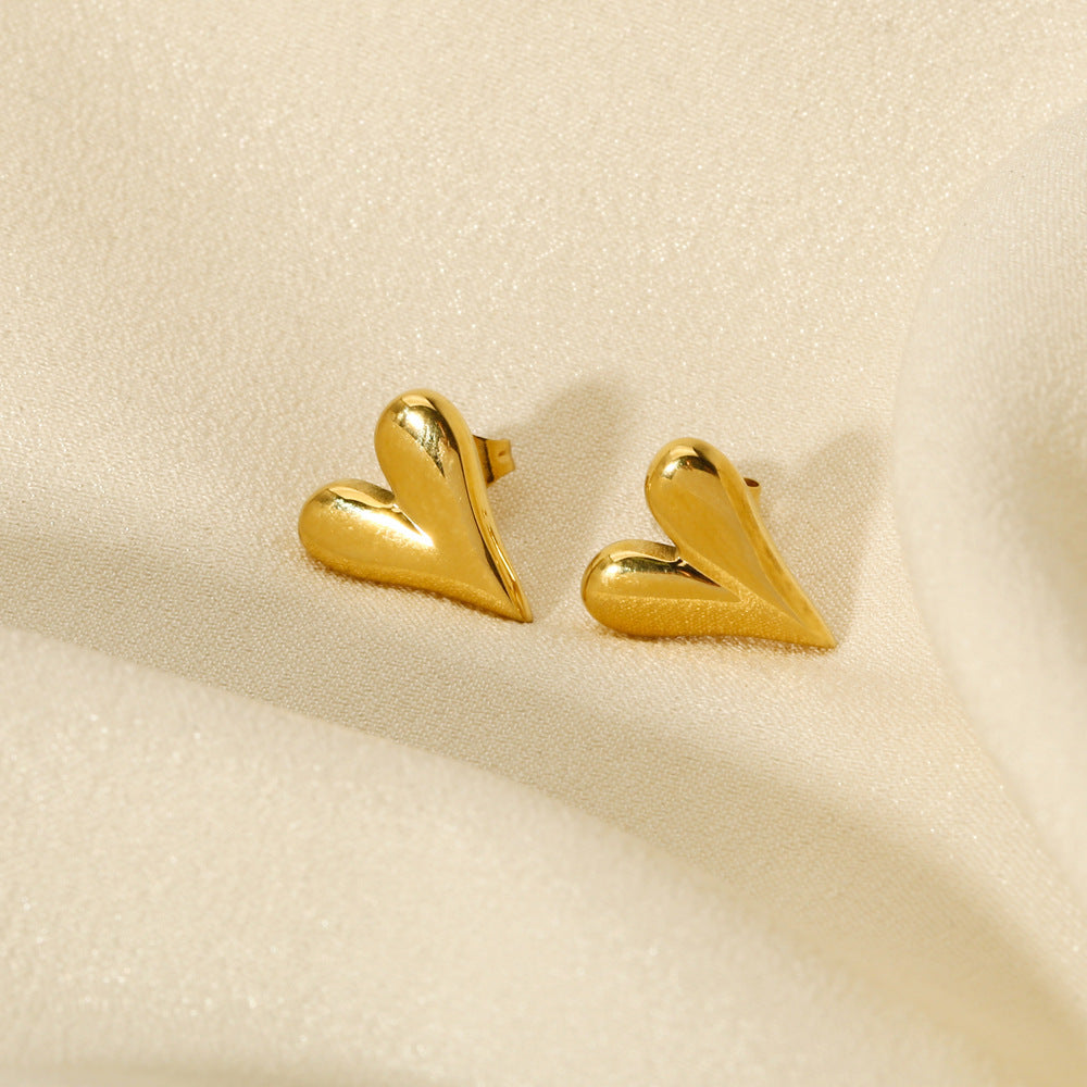 Valantomode | Plated Stainless Steel Dynamic Pulse Motif Earrings for Women