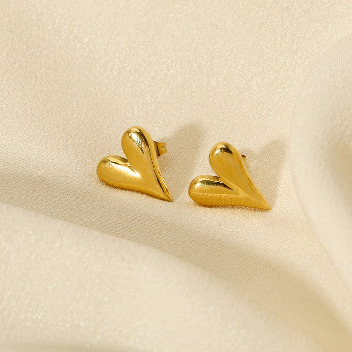 Valantomode | Plated Stainless Steel Dynamic Pulse Motif Earrings for Women