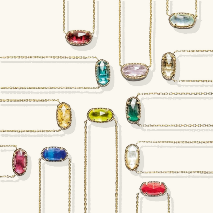 Valantomode | Plated Aura Birthstone Necklace with Prismatic Structural Geometry