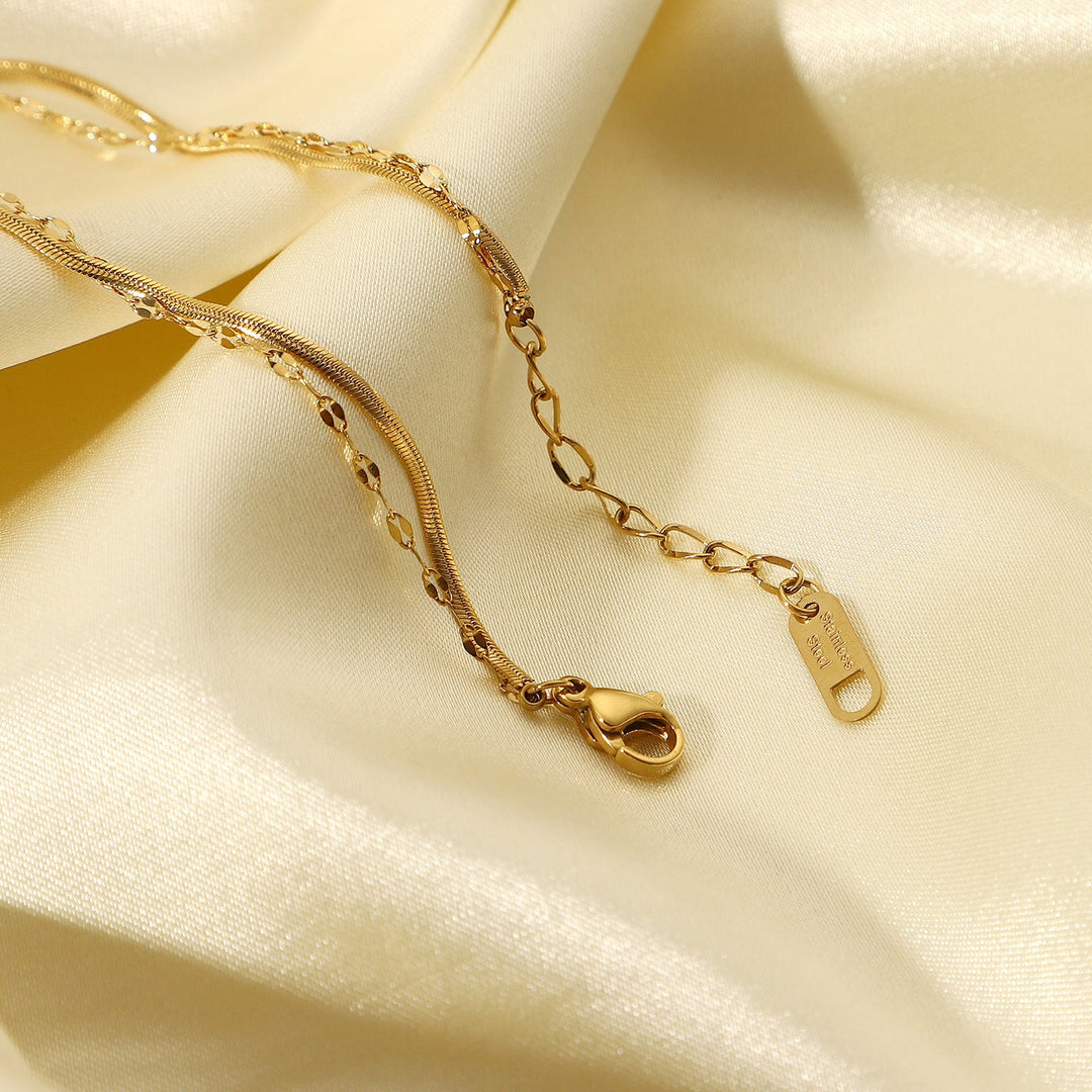 Valantomode | Gold Plated Dual Layer Bracelet for Women – Ladies Jewelry