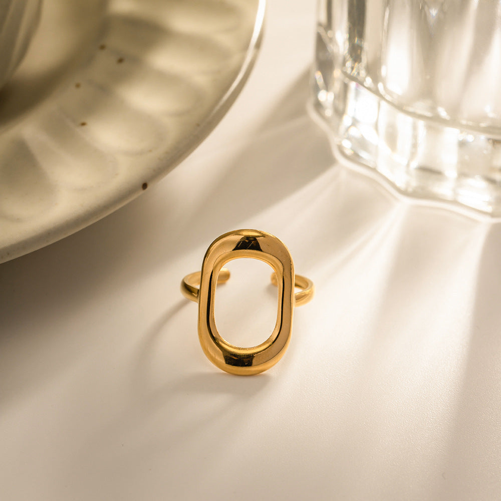 Valantomode | Lightweight Plated Negative-Space Open-Ended Ring for Women